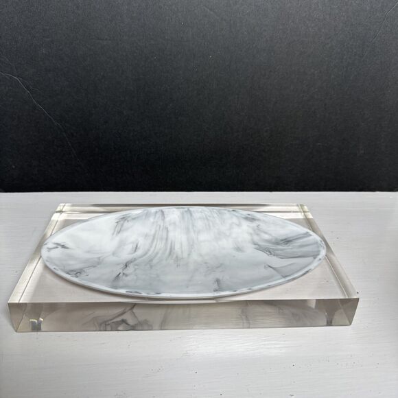 Kassatex Ducale Tray Acrylic And Resin Modern Soap Dish Jewelry Trinket Heavy - Picture 11 of 16